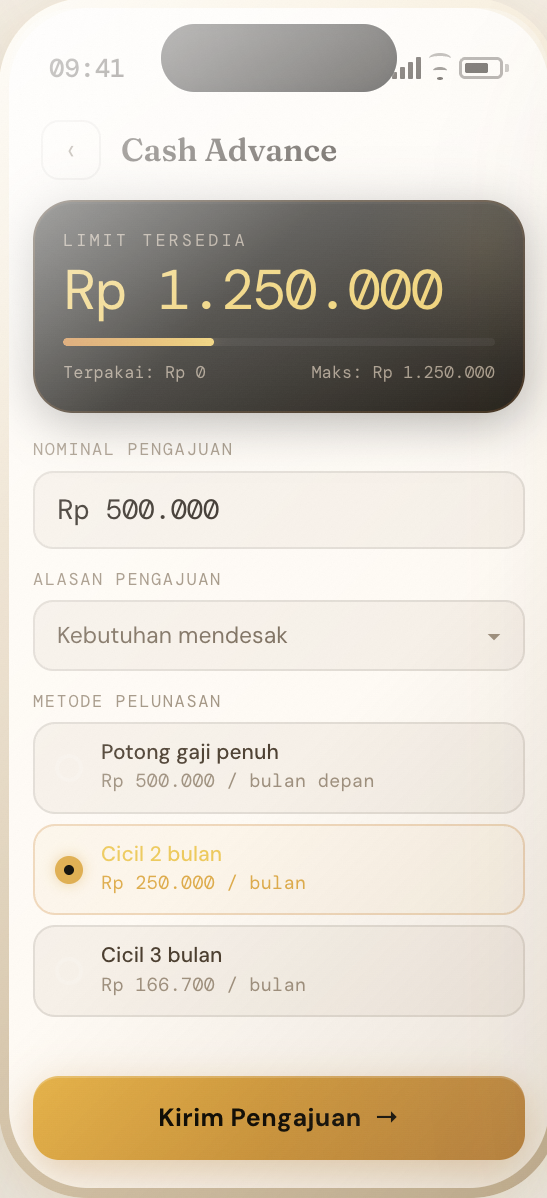 Cash advance: pinjam uang